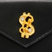 Picture of MOSCHINO Ladies Dollar Stud Leather Wallet in Black