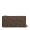 Picture of MICHAEL KORS Brown Signature Logo Print Canvas Continental Travel Wallet