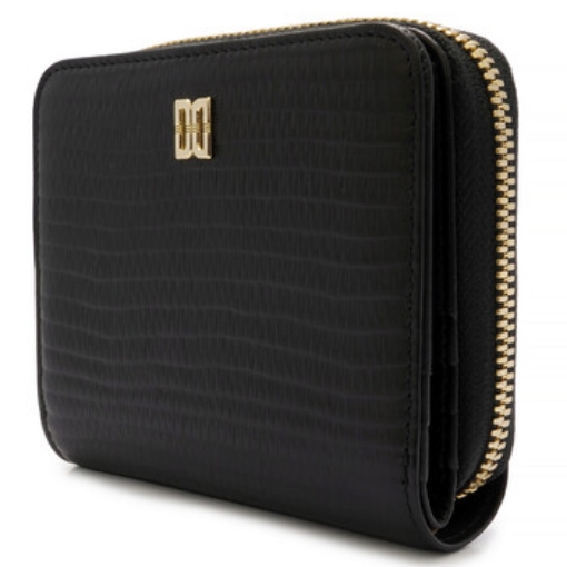 Picture of DAKS Ladies Henley Black Leather Folding Wallet