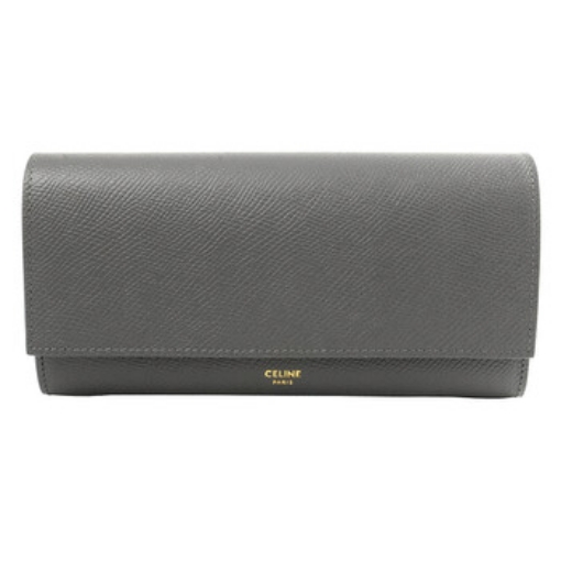 Picture of CELINE Ladies Grey Grained Calfskin Large Flap Wallet