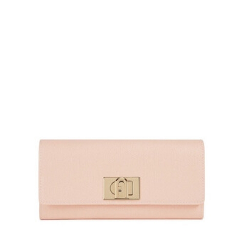 Picture of FURLA 1927 Continental Bi-fold Textured Leather Wallet - Candy Rose