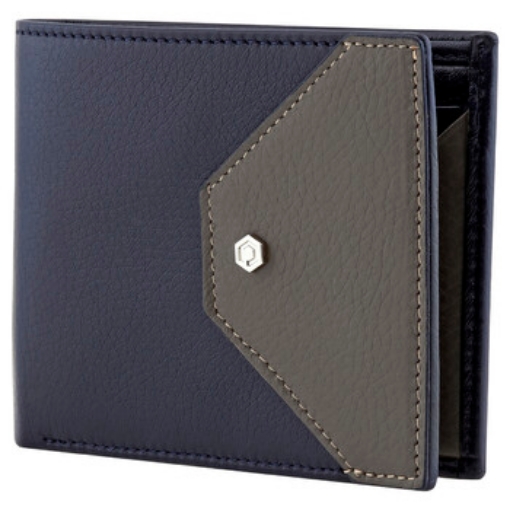 Picture of PICASSO AND CO Leather Wallet- Navy Blue/ Gray