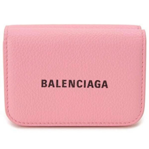 Picture of BALENCIAGA Ladies Sweet Pink / Black Tri-Fold Cash Mini Leather Wallet