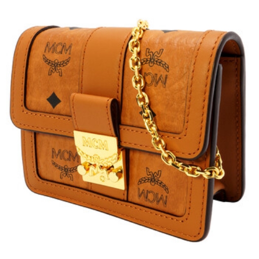 Picture of MCM Ladies Tracy Crossbody Cognac Card Holder In Visetos