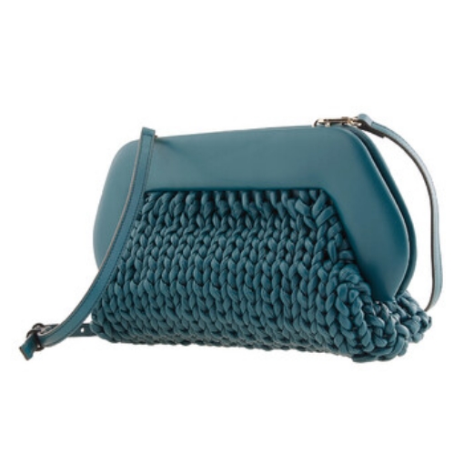 Picture of THEMOIRE Ladies Botanical Interwoven Braided Clutch With Strap