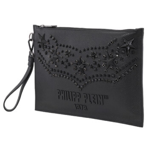 Picture of PHILIPP PLEIN Studded PP1978 Elkskin Clutch In Black