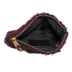 Picture of MOSCHINO Ladies Burgundy Fur Logo Clutch Bag