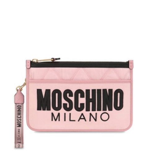 Picture of MOSCHINO Logo Quilted Clutch - Pink