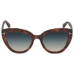 Picture of TOM FORD Izzi Blue Green Shaded Cat Eye Ladies Sunglasses