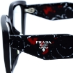 Picture of PRADA Clear Blue Light Filter Irregular Ladies Sunglasses