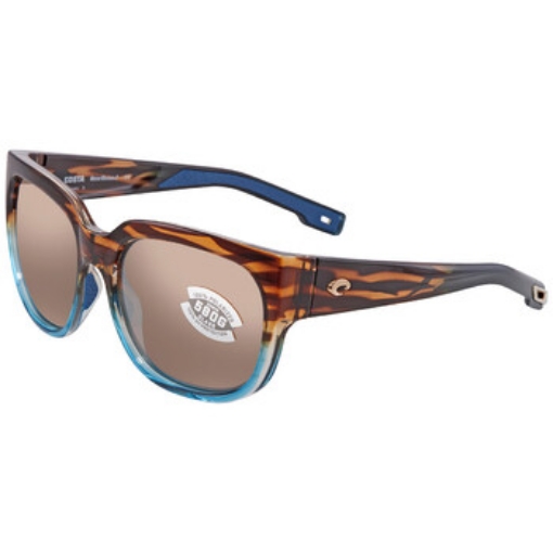 Picture of COSTA DEL MAR Waterwoman 2 Copper SIlver Mirror Polarized Glass Cat Eye Ladies Sunglasses