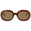 Picture of GUCCI Ladies Tortoise Oval Sunglasses GG0497S00256