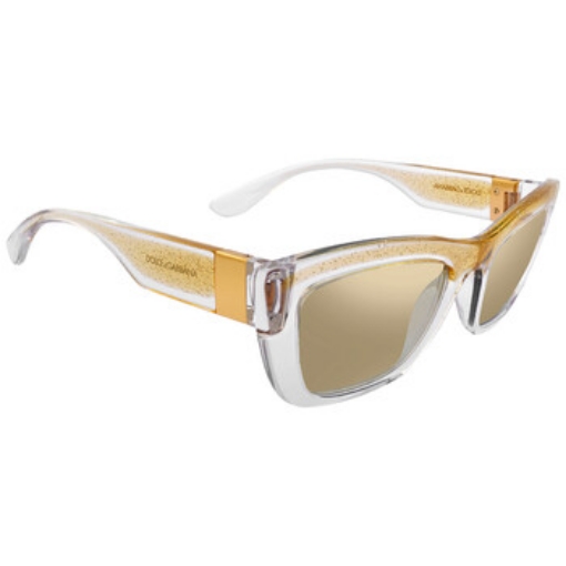 Picture of DOLCE & GABBANA Yellow Mirror Rectangular Ladies Sunglasses