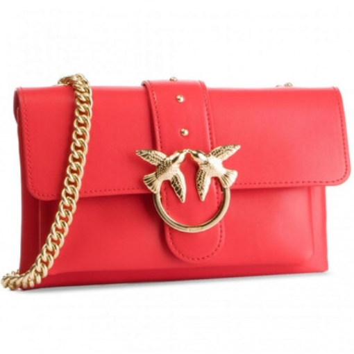 Picture of PINKO Ladies Love Mini Leather Shoulder Bag - Red