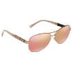 Picture of BURBERRY Brown Mirror Rose Gold Pilot Ladies Sunglasses