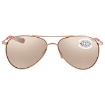 Picture of COSTA DEL MAR PIPER Copper Silver Mirror Polarized Glass Ladies Sunglasses