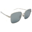 Picture of PRADA Blue Mirrored Silver 80 Square Ladies Sunglasses