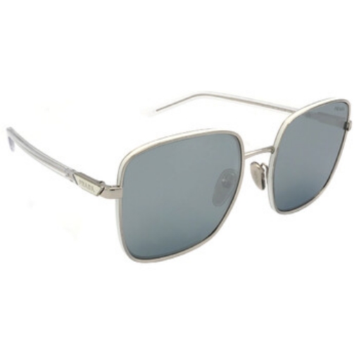 Picture of PRADA Blue Mirrored Silver 80 Square Ladies Sunglasses