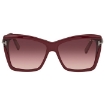 Picture of TOM FORD Leah Burgundy Gradient Square Ladies Sunglasses