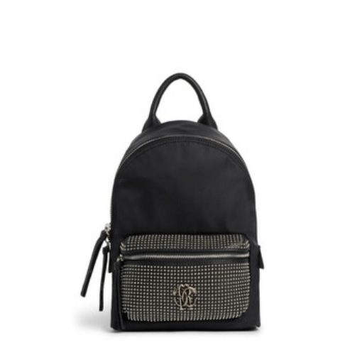 Picture of ROBERTO CAVALLI Black Studded Pocket Mini Backpack