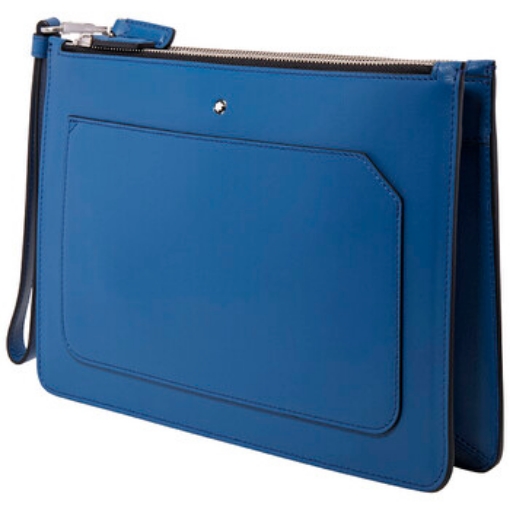 Picture of MONTBLANC Meisterstuck Urban Zip Clutch With Two Zips- Cobalt