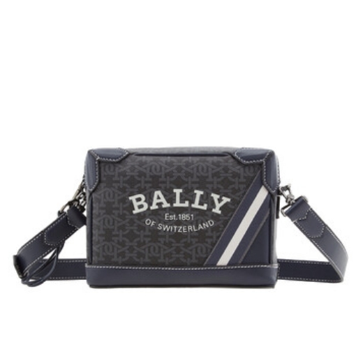 Picture of BALLY Men's Casteer Logo-Print Leather Crossbody