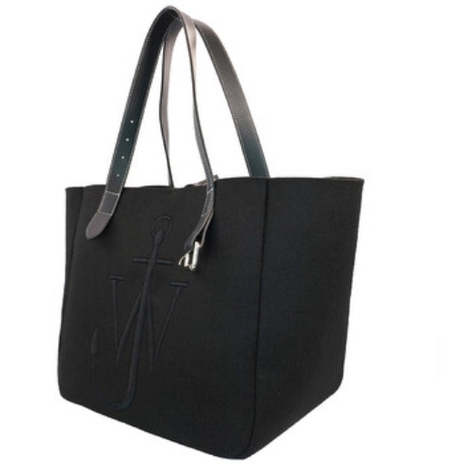 Picture of JW ANDERSON Black Belt Embroidered Logo Tote Bag