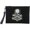 Picture of PHILIPP PLEIN Men's Black Skull-print Clutch Bag