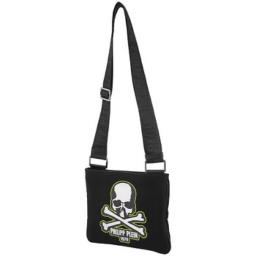 Picture of PHILIPP PLEIN Men's Black Skull Patch Messenger Bag