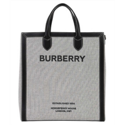 Picture of BURBERRY Kane Horseferry Print Canvas And Leather Tote Bag