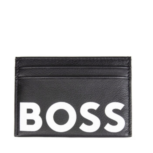 Picture of HUGO BOSS Men's Black Boss Logo Print Card Holder