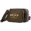 Picture of BALLY Logo Print Canvas And Leather Crossbody Bag In Deep Moss