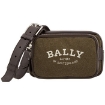 Picture of BALLY Logo Print Canvas And Leather Crossbody Bag In Deep Moss