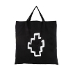 Picture of MARCELO BURLON County Of Milan Tempera Cross Print Tote Bag In Black