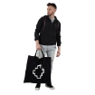 Picture of MARCELO BURLON County Of Milan Tempera Cross Print Tote Bag In Black