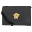 Picture of VERSACE La Medusa Large Leather Clutch In Black