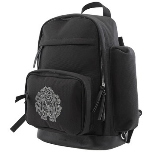 Picture of ROBERTO CAVALLI Black Fabric Cargo Backpack