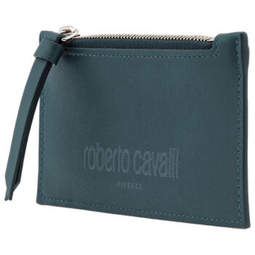 Picture of ROBERTO CAVALLI Men's Petrol Leather Firenze Card Case