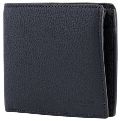 Picture of COACH Men's Midnight / Charcoal Coin Wallet With Signature Canvas