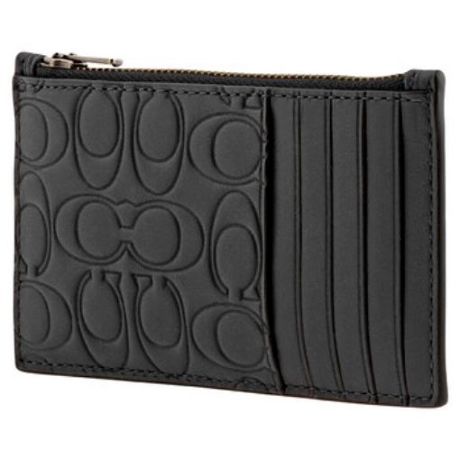 Picture of COACH Midnight Signature Leather Zip Card Case