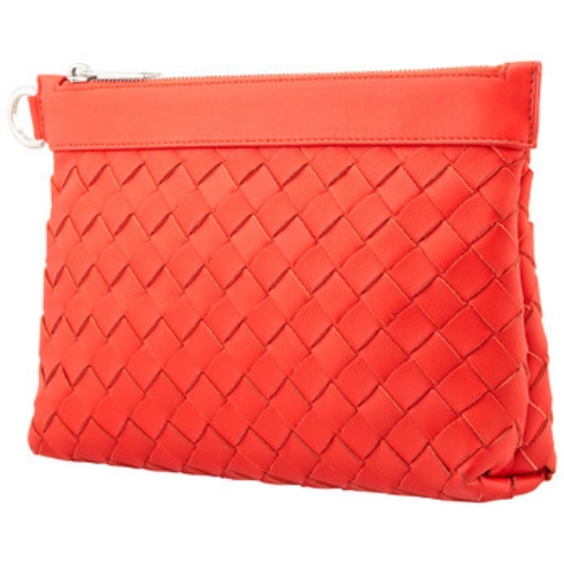 Picture of BOTTEGA VENETA Classic Intrecciato Leather Clutch Bag - Tomato