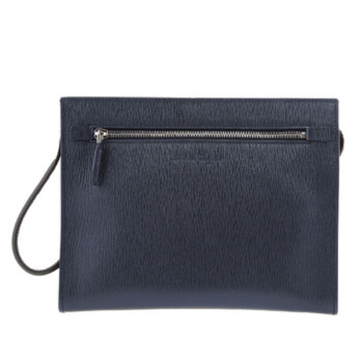 Picture of SALVATORE FERRAGAMO Blue Men's Revival Leather Clutch