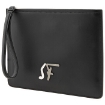 Picture of SALVATORE FERRAGAMO Men's Black Logo Clutch Bag