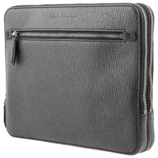 Picture of SALVATORE FERRAGAMO Revival Leather Clutch Bag - Dark Grey