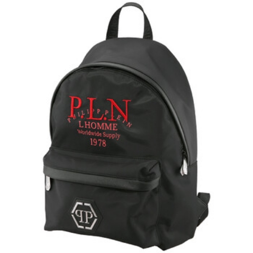 Picture of PHILIPP PLEIN Men's P.L.N. Logo Print Backpack In Black