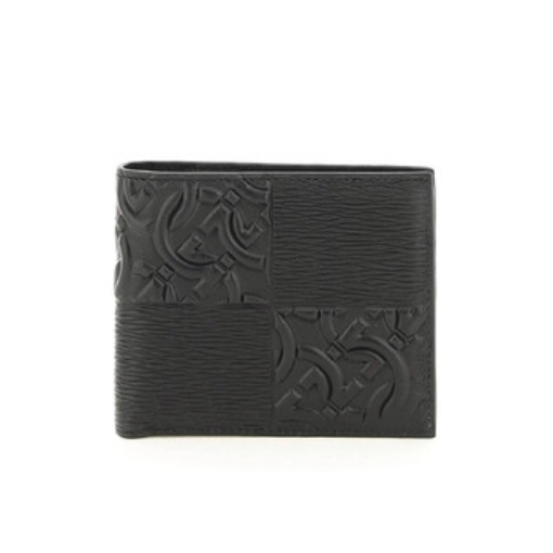 Picture of SALVATORE FERRAGAMO Black Gancini Patchwork Bi-fold Wallet