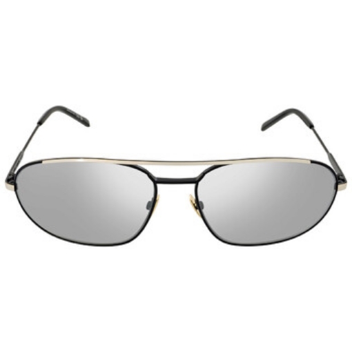 Picture of SAINT LAURENT Silver Flash Oval Men's Sunglasses