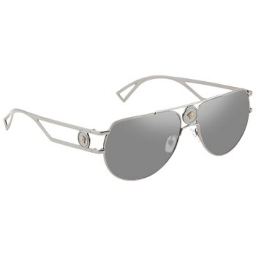 Picture of VERSACE Gray Mirrored Silver Pilot Men's Sunglasses