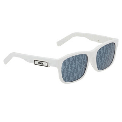 Picture of DIOR Blue Mirror Logo Square Men's Sunglasses