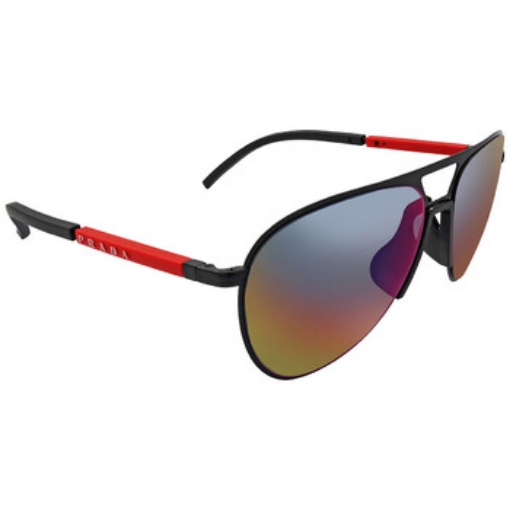 Picture of PRADA LINEA ROSSA Blue Red Mirror Pilot Men's Sunglasses